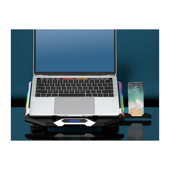 Conceptronic Thyia01B Base Refrigeración Portátil Gaming RGB 6 Ventiladores Ajustable hasta 17" Gris 2