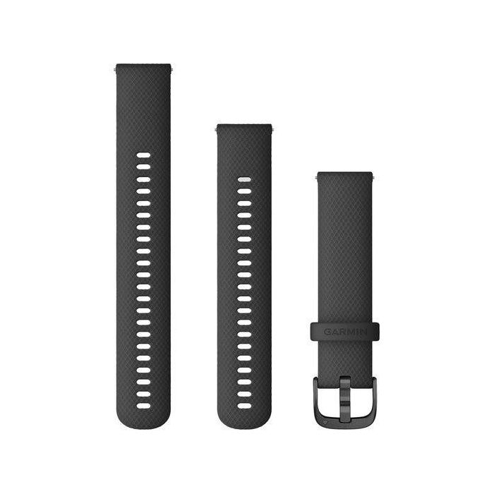 Garmin Ersatzarmband 20mm Silikon Schwarz/Metallteilen