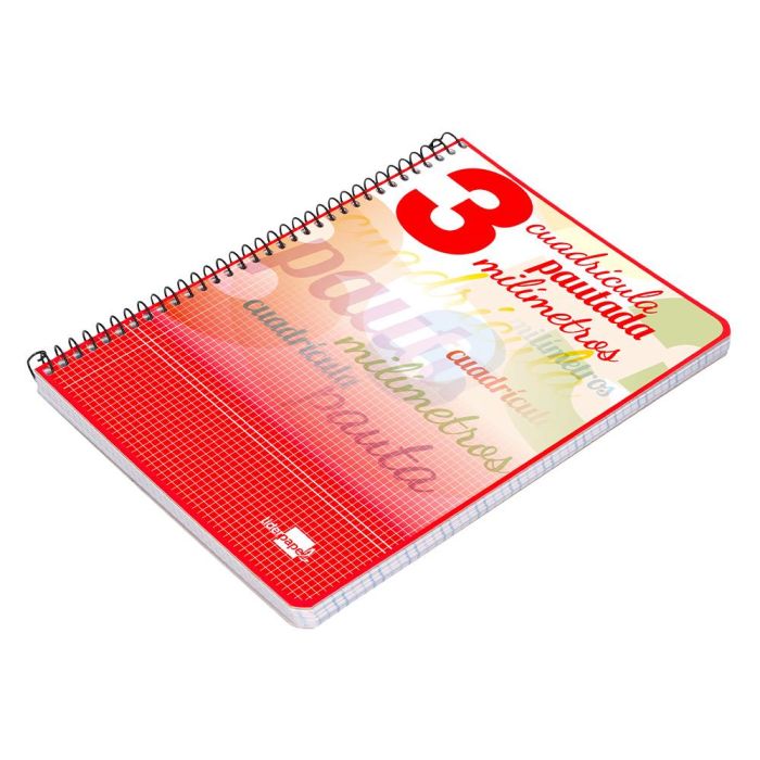 Cuaderno Espiral Liderpapel Cuarto Pautaguia Tapa Dura 80H75 gr Cuadro Pautado 3 mm Con Margen 6 unidades 6