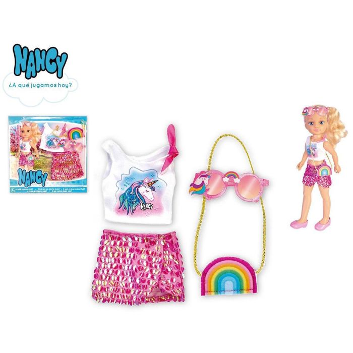 Nancy Ropa Un Día con Look Unicornio - Camiseta Unicornio, Falda Purpurina Fucsia, Bolso, Gafas Reflectantes Multicolor 4 Nancy Ropa Un Día con Look Unicornio - Camiseta Unicornio, Falda Purpurina Fucsia, Bolso, Gafas Reflectantes Multicolor 4