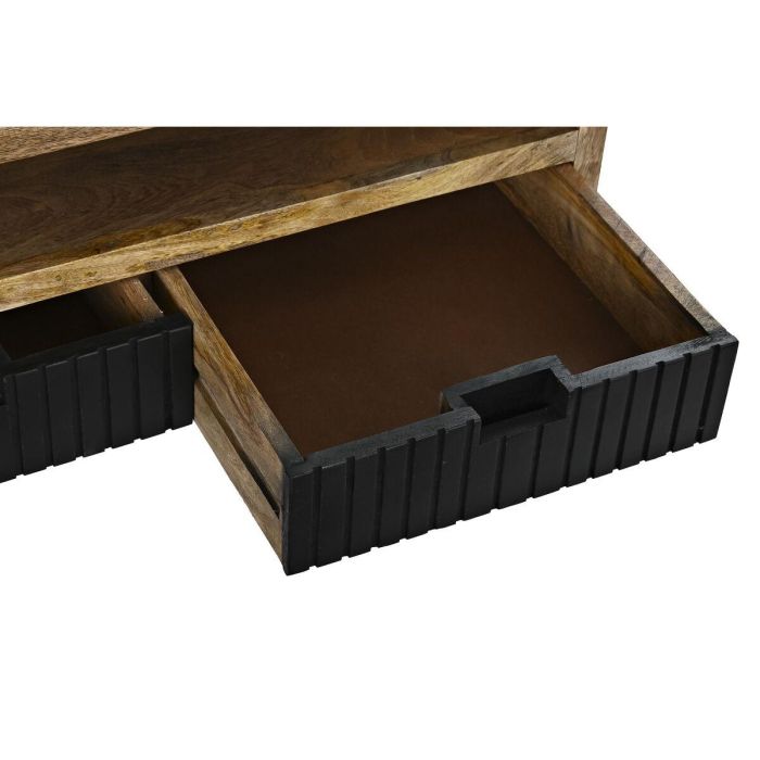 DKD Home Decor Mesa Centro con 3 Cajones, Madera de Mango y Metal, Color Negro y Marrón Claro, 120x60x45 cm 2 DKD Home Decor Mesa Centro con 3 Cajones, Madera de Mango y Metal, Color Negro y Marrón Claro, 120x60x45 cm 2