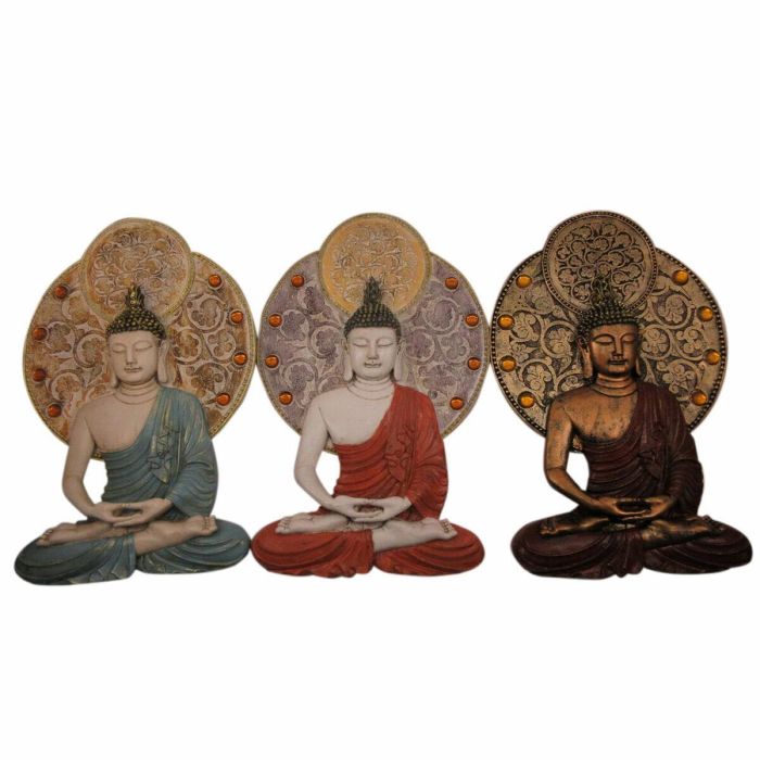 Decoración de Pared DKD Home Decor 20 x 4 x 30,3 cm Rojo Azul Dorado Buda Oriental (3 Piezas) Decoración de Pared DKD Home Decor 20 x 4 x 30,3 cm Rojo Azul Dorado Buda Oriental (3 Piezas)