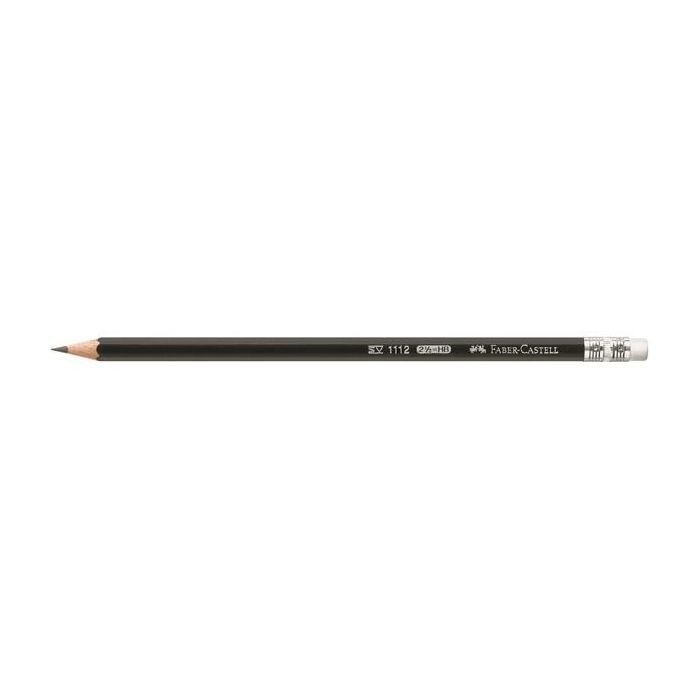 FABER-CASTELL Bleistift 1112 mit Gummitip HB 12er