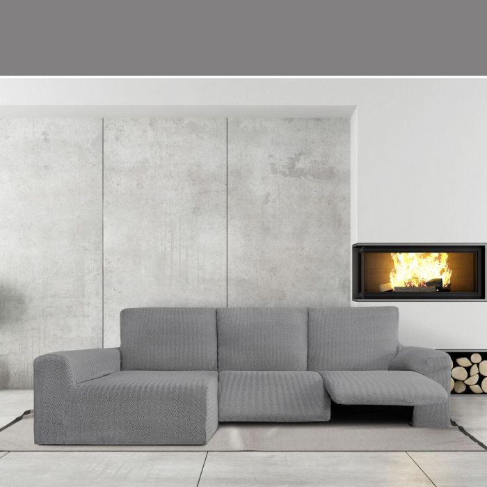 Funda para chaise longue de brazo largo izquierdo Eysa JAZ Gris 180 x 120 x 360 cm 4