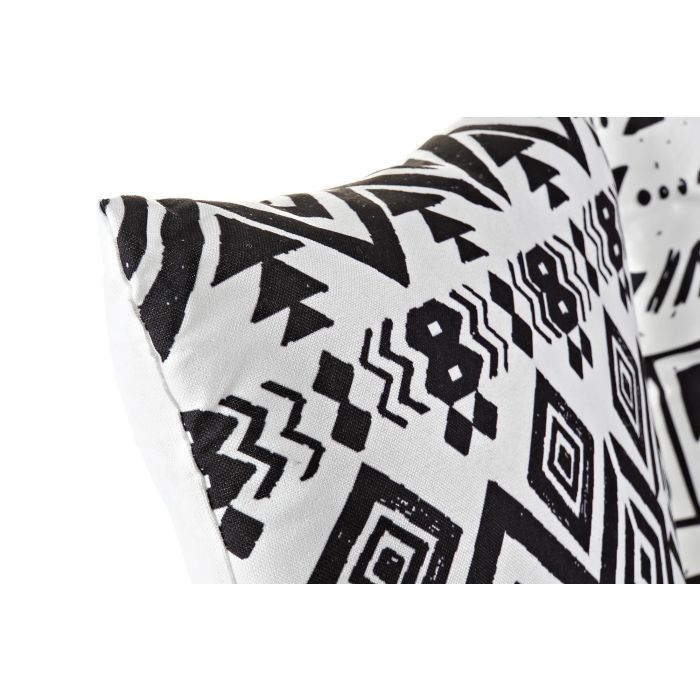 DKD Home Decor Cojín Árabe Negro Dorado 45 x 45 x 10 cm (4 Unidades) Poliéster 1