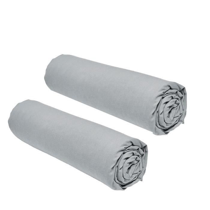 Today TOD3574641214609 Conjunto de 2 Sábanas Bajeras esenciales 100% algodón 140x190 cm 2 personas, color acero 1