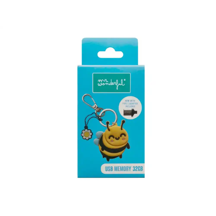 Wondee Memoria USB 32GB Abeja Llavero con Adaptador USB C Compatible Windows macOS Linux 9