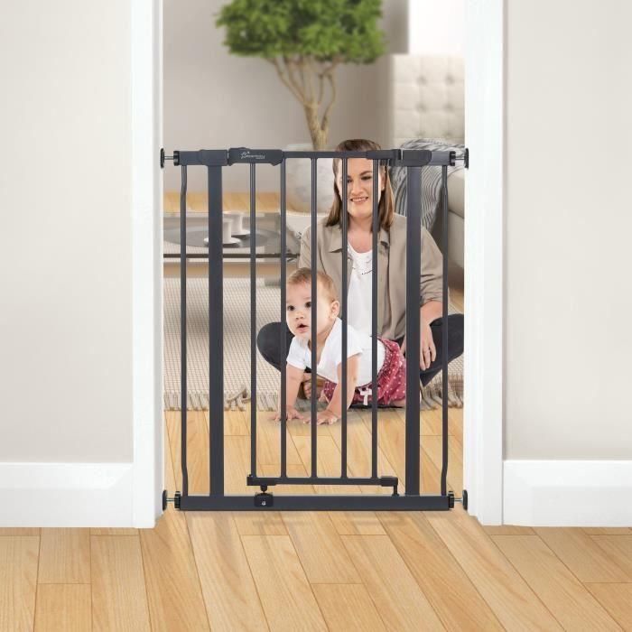 Barrera de seguridad - DREAMBABY - AVA - Montada a presión - 61-68 x 75 cm - Doble cierre - Antracita 2