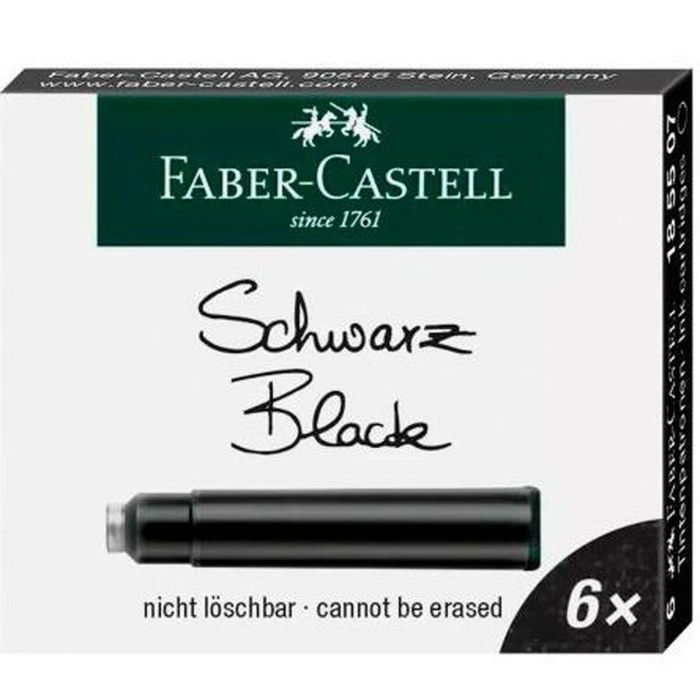 Recambio de tinta para pluma Faber-Castell Negro 6 Piezas (10 Unidades) 1