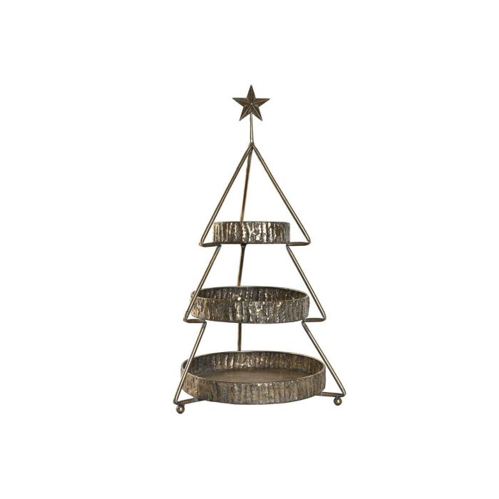 DKD Home Decor Frutero Expositor de Navidad Moderno Diseño Árbol, Metal Dorado, 3 Niveles, 43x79x43 cm DKD Home Decor Frutero Expositor de Navidad Moderno Diseño Árbol, Metal Dorado, 3 Niveles, 43x79x43 cm