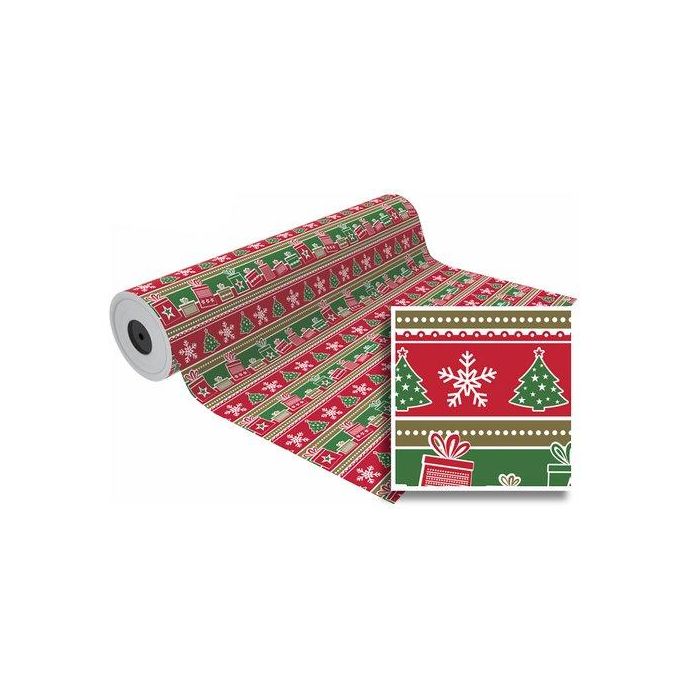 Papel De Regalo Bobina Basika 31 Cm X 80 M (2 Kg Aprox.) Navidad (Nv1118-C 31 Cm)