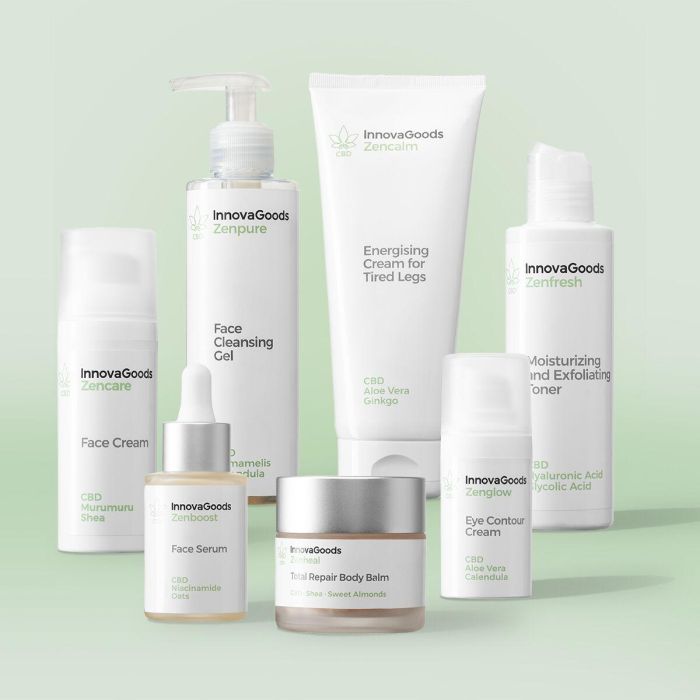 Pack de Rutina Facial y Corporal CBD InnovaGoods 0 Pack de Rutina Facial y Corporal CBD InnovaGoods 0