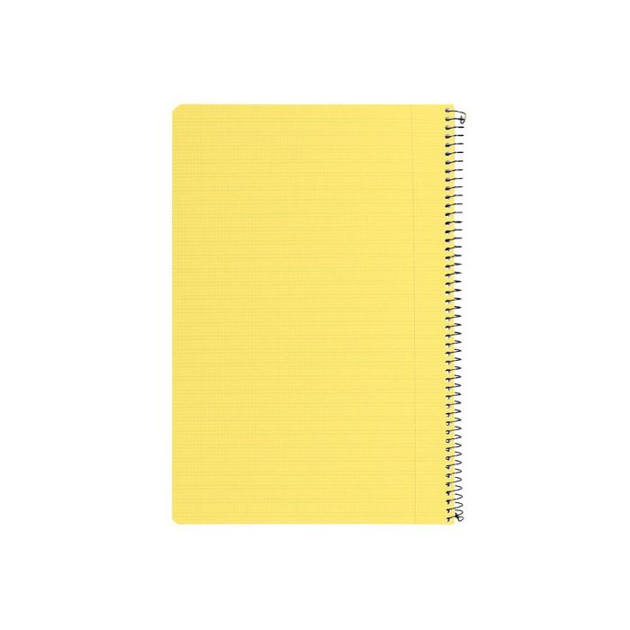 Cuaderno Espiral Liderpapel Folio Pautaguia Tapa Plastico 80H 75 gr Cuadro Pautado 3 mm Con Margen Color Amarillo 2