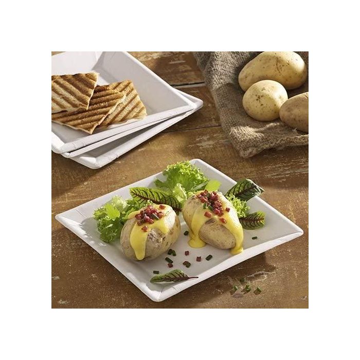 Algon Set de 25 Platos de Cartón Cuadrado con Laca de Soja, 26 cm (15 Unidades) 2