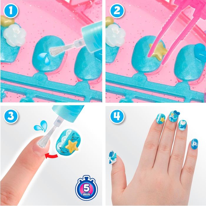 Aquabeads 35006 Estudio De Uñas Princess Disney Manualidades Decoración Reutilizables +4 Años 2