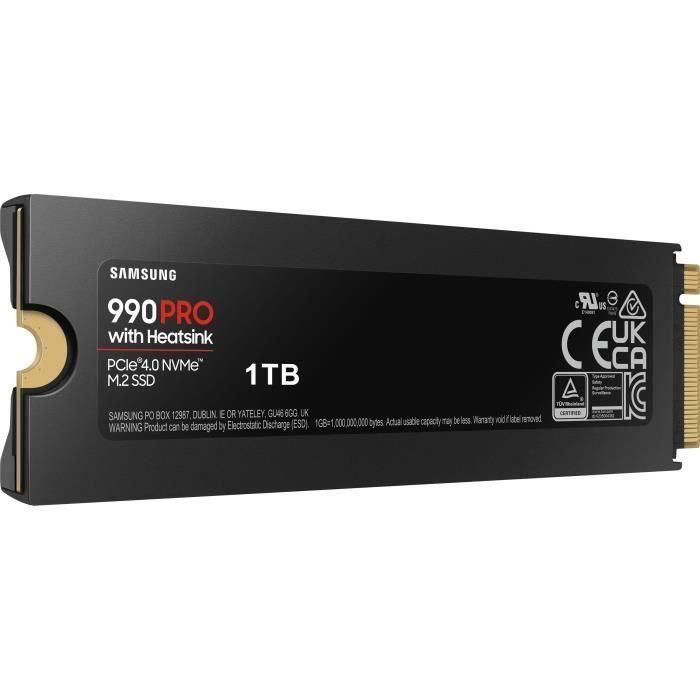 SAMSUNG - 990 PRO - SSD interno - 1 TB - Con disipador - PCIe 4.0 - NVMe 2.0 - M2 2280 - Hasta 7450 MB/s (MZ-V9P1T0GW) 5