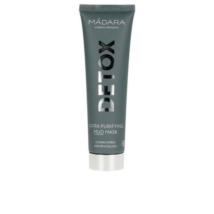 Mádara Organic Skincare Mascarilla Facial DETOX Ultra Purifying Mud Mask Purificante Piel Grasa/Mixta - Reduce Poros y Acné 60 ml