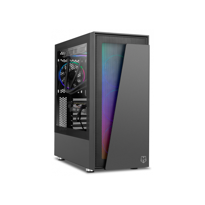 NOX Caja Semitorre ATX Hummer Blaster NXHUMMERBLASTER Negra ARGB con Ventana y USB 3.0 12