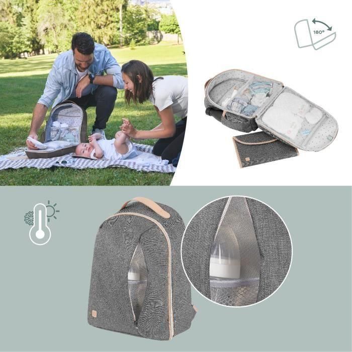 Mochila cambiador Babymoov Le Pyla, con gran bolsillo aislado - Cambiador incluido - Smokey 3 Mochila cambiador Babymoov Le Pyla, con gran bolsillo aislado - Cambiador incluido - Smokey 3