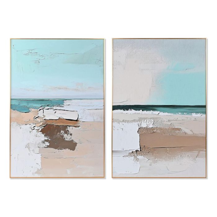 DKD Home Decor Cuadro Mediterráneo de Aluminio y MDF, Azul Celeste Beige, 3.5 x 120 x 80 cm, Diseño Playa Abstracto (2 Unidades) 0 DKD Home Decor Cuadro Mediterráneo de Aluminio y MDF, Azul Celeste Beige, 3.5 x 120 x 80 cm, Diseño Playa Abstracto (2 Unidades) 0