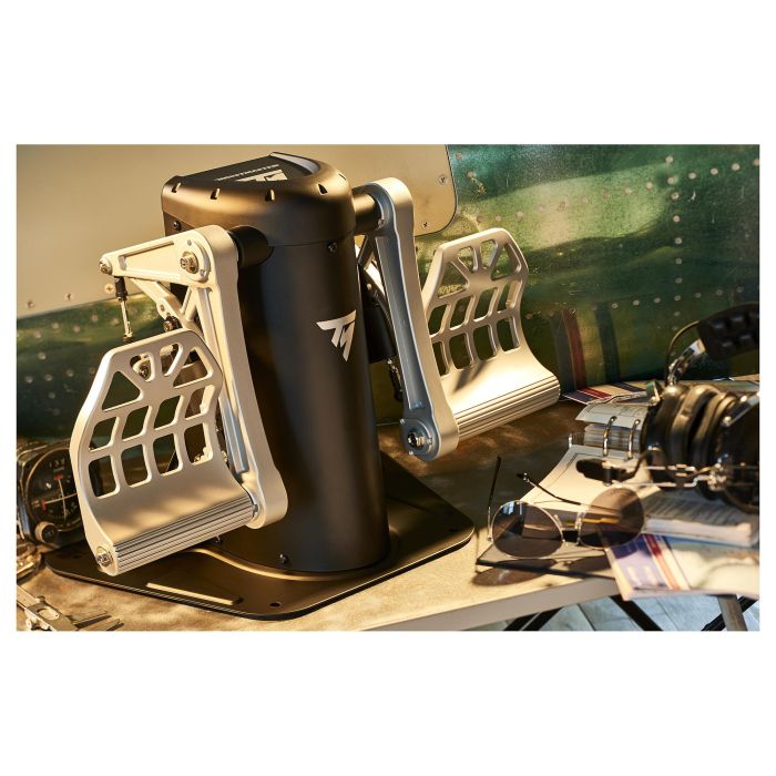Thrustmaster TPR Rudder Pedales de Simulador de Vuelo para PC, Analógico, Alámbrico USB, Negro/Plata, Ref. TPR