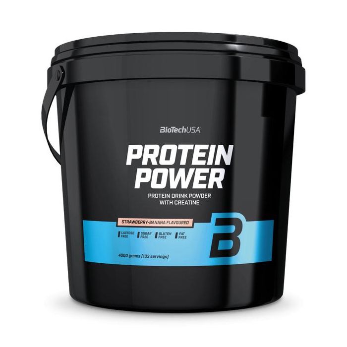 BIOTECHUSA Protein Power Proteína Plátano-Fresa 4000g