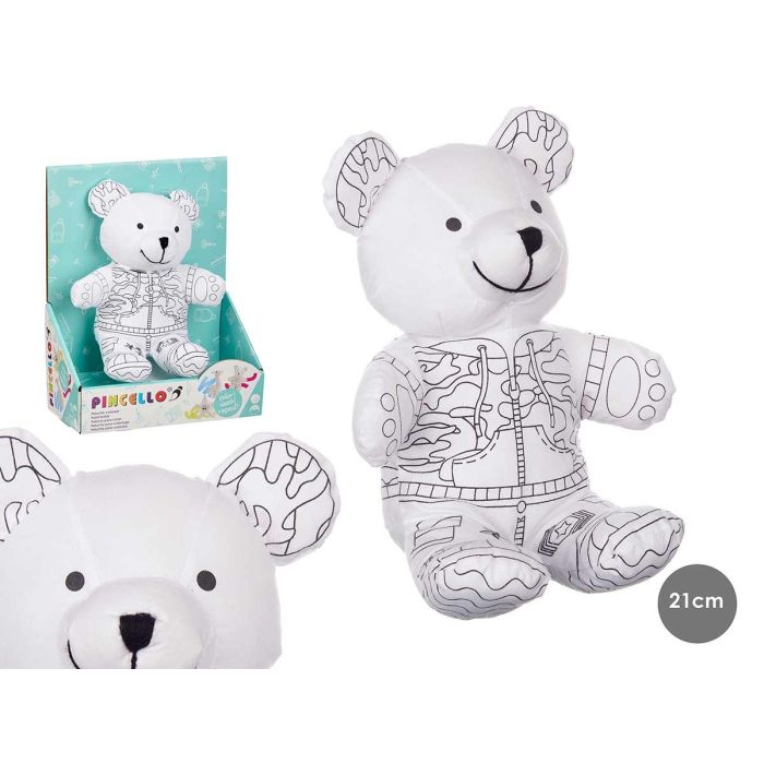 Peluche Colorear Oso Pincello 17X21CM (8 Unidades) Peluche Colorear Oso Pincello 17X21CM (8 Unidades)