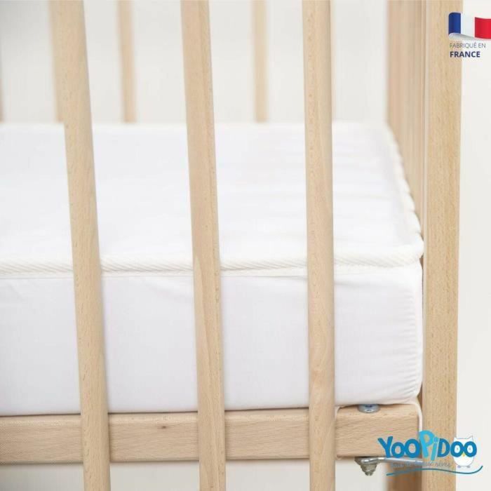 Yoopidoo YOO1708632765632 Colchón para Bebé Climatizado 60x120 cm 1 Cara Fresca de Verano / 1 Cara Acolchada de Invierno Sin Tratamiento Químico 2
