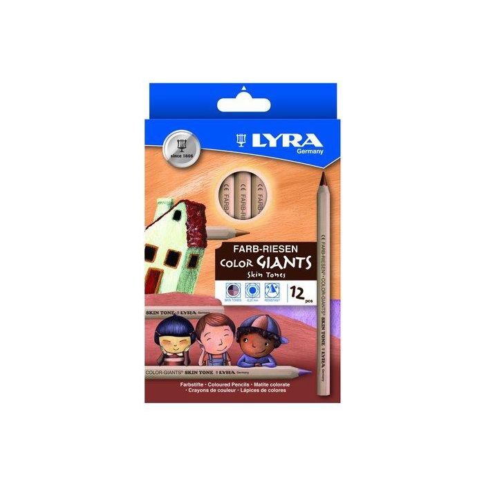 Lapices De Colores Lyra Color Giants Skin Tones Estuche De 12 (Set de 5)