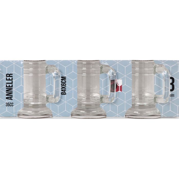 La Mediterranea Set de 3 Jarritas con Asa, 35 cc | Colección Anneler | Dimensiones: Ø4.1 x 6 cm (36 Cajas) 1