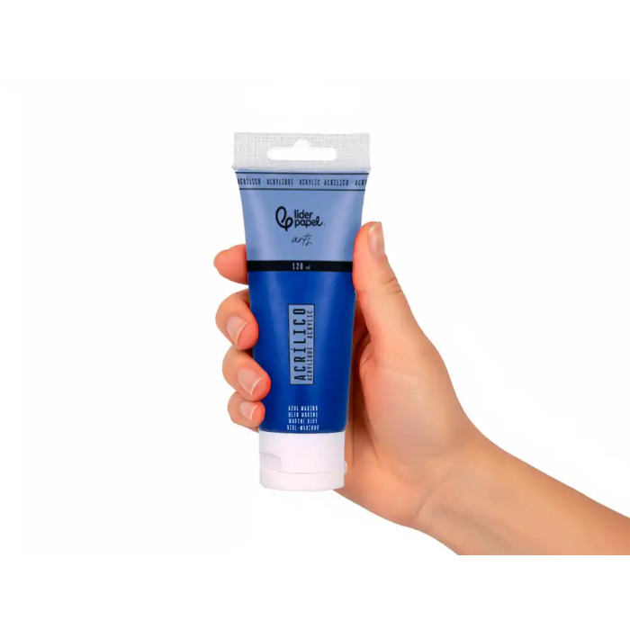 Liderpapel Pintura Acrilica Tubo Plastico 120 ml Azul Marino 4