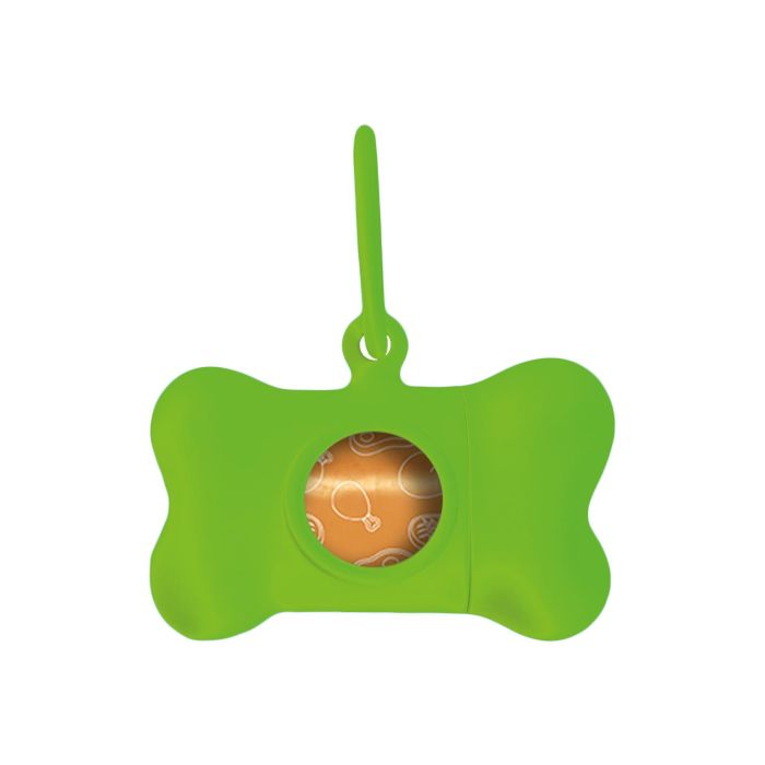 United Pets Bon Ton Neon Dispensador de Bolsas para Heces Verde Polipropileno 8x4.2x5 cm Reciclable + 10 Bolsas Biodegradables