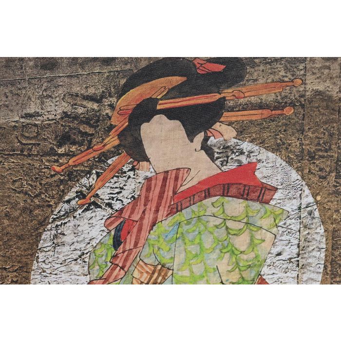 DKD Home Decor Cuadro Oriental Multicolor Lienzo y Pino 1.8 x 60 x 40 cm (2 Unidades) 2