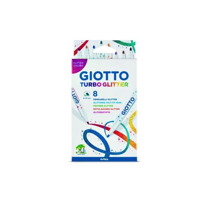 Giotto Rotuladores Turbo Glitter Colores Surtidos Estuche 8 Ud