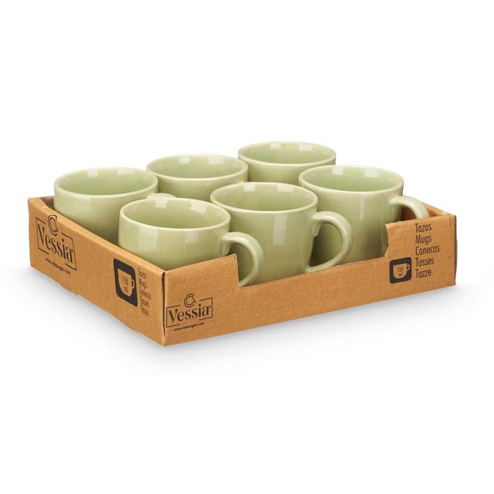 Taza de Café Verde Menta 150 ml Vessia - Cerámica Loza, 10x7x7 cm (24 Unidades) 2 Taza de Café Verde Menta 150 ml Vessia - Cerámica Loza, 10x7x7 cm (24 Unidades) 2