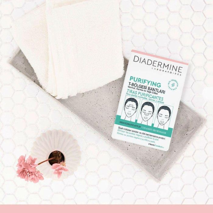 Diadermine Tiras Purificantes Faciales Piel Normal-Mixta para Acné Puntos Negros y Poros | Elimina Impurezas Mujer 6 Unidades 3