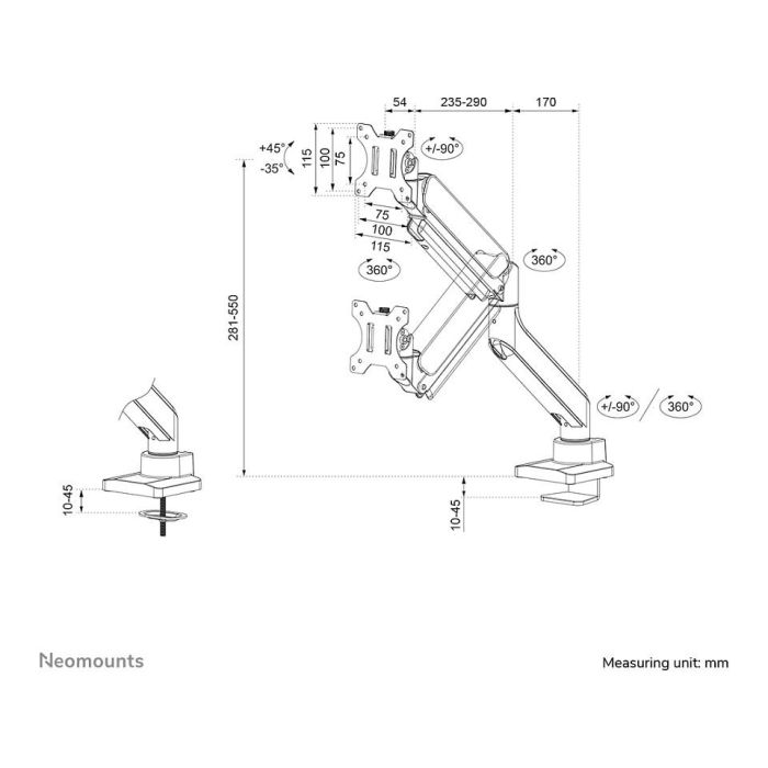 Soporte de Mesa para Pantalla Neomounts DS70-450BL1 11