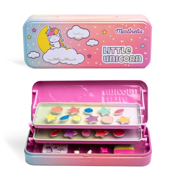 Martinelia Estuche Maquillaje 3 Niveles Little Unicorn con 11 Sombras de Ojos y 11 Brillos Labiales