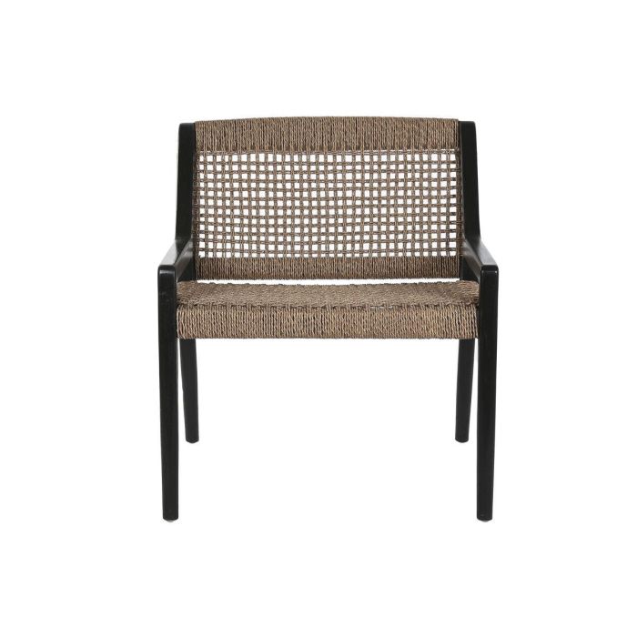 DKD Home Decor Silla Boho de Teca y Fibra Negro 62 x 72 x 65 cm 5 DKD Home Decor Silla Boho de Teca y Fibra Negro 62 x 72 x 65 cm 5