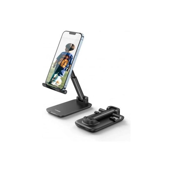 Ugreen Soporte Plegable Multi-Ángulo para Teléfono Móvil de Escritorio Negro Compatible con iPhone y Samsung