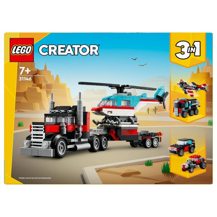 LEGO Creator Camión Plataforma con Helicóptero 31146 Juego de Construcción con 270 Piezas para Niños a partir de 7 años 30 LEGO Creator Camión Plataforma con Helicóptero 31146 Juego de Construcción con 270 Piezas para Niños a partir de 7 años 30