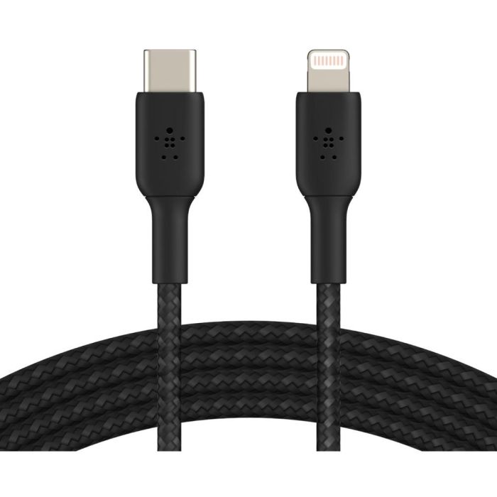 Belkin CAA004BT1MBK Cable Lightning a USB-C, 1m Negro, Certificado MFi, Macho/Macho, Trenzado 3