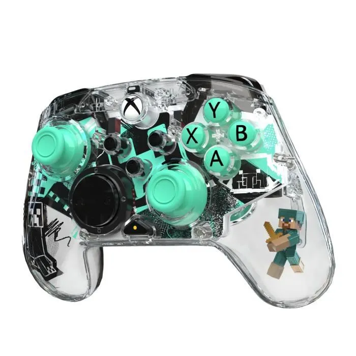 PDP Gamepad Inalámbrico Minecraft: Diamond Transparente para Xbox Series X|S, Xbox One y PC - PDP0708056074067 2