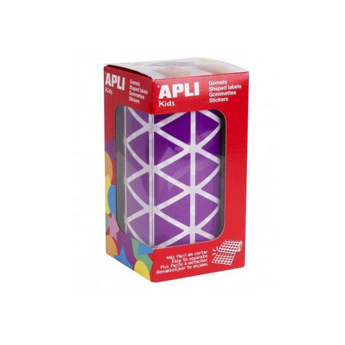 Apli Gomets Triangulares 20 mm Rosa - Rollo 2832 Unidades para Escuelas y Talleres