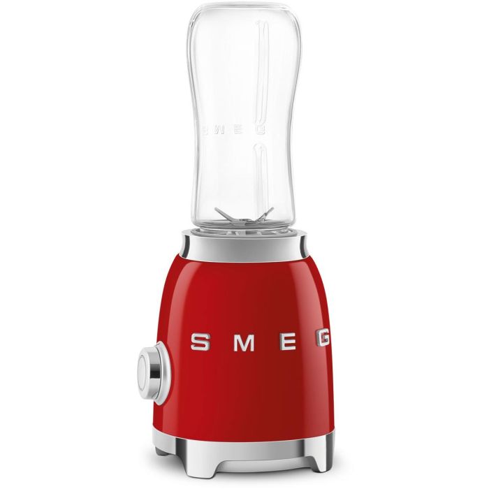 Smeg PBF01RDEU Batidora de Vaso Personal 0.6L, 300W, Acero Inoxidable, Roja con Botella para llevar 2