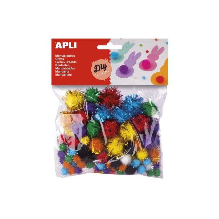 Pom Pom Apli Colores Brillantes Surtidos Bolsa De 78 5 unidades