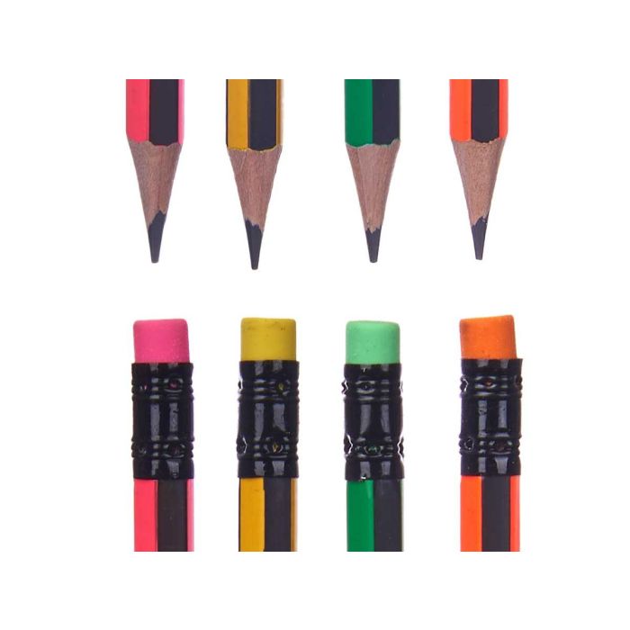 Set 3 Lapiceros Rayas Con Goma Sacapuntas Goma Pincello 8X24CM (48 Unidades) 3 Set 3 Lapiceros Rayas Con Goma Sacapuntas Goma Pincello 8X24CM (48 Unidades) 3