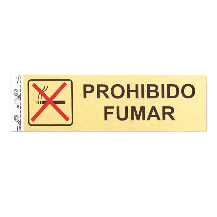 Placa Aluminio Plata 150X45''Prohibido Fumar'' Duver Placa Aluminio Plata 150X45''Prohibido Fumar'' Duver