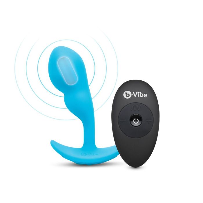 Plug anal con control remoto B-Vibe Azul 6