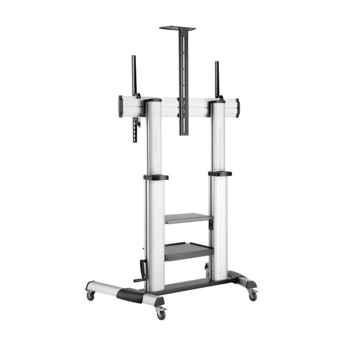 AISENS - SOPORTE DE SUELO PRO CON RUEDAS Y MANIVELA, BANDEJAS PARA DVD Y SOPORTE DE CAMARA PARA MONI 13